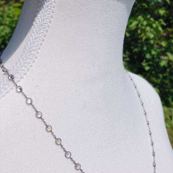 Silpada Retired 925 Sterling Silver CZ Raindrop N1962 Necklace, Chain 22" Dainty - Picture 7 of 11